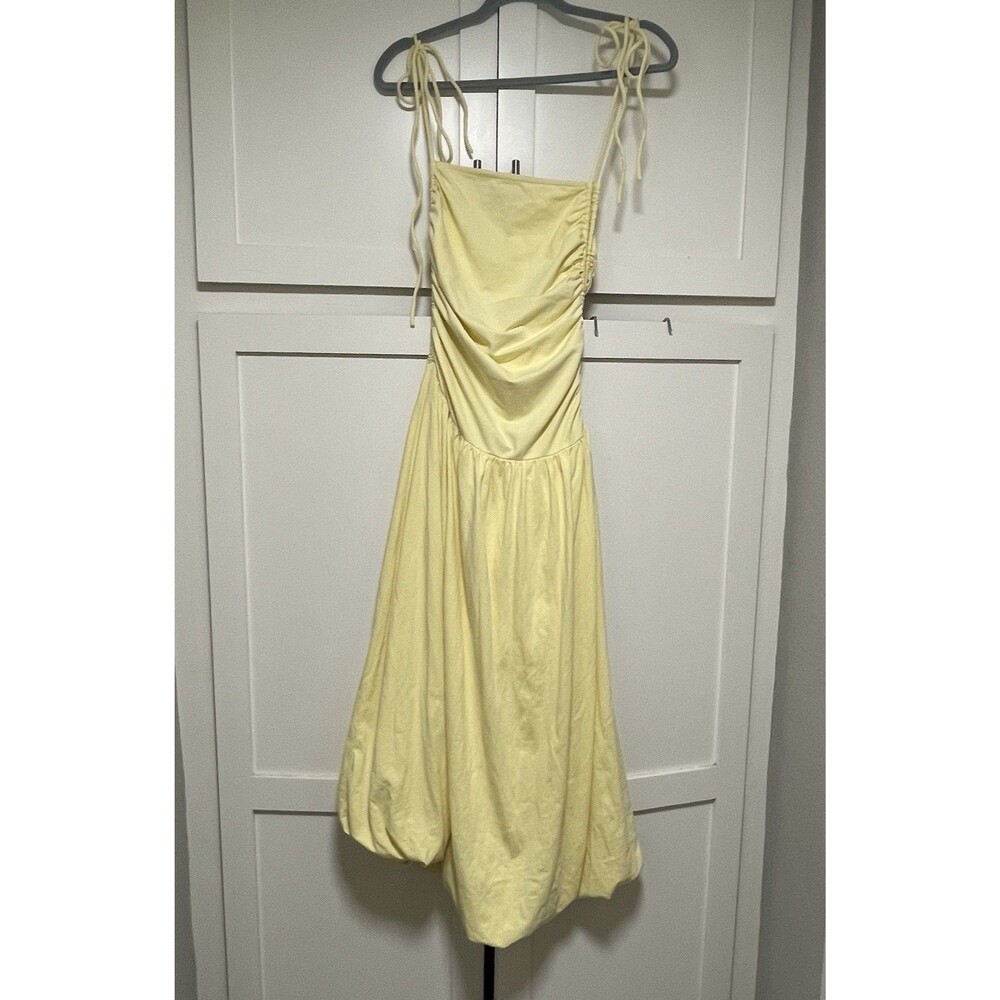 Free People Darcy Drop Waist Midi Tank Dress Mellow Yellow Size M NWOT - Picture 2 of 11